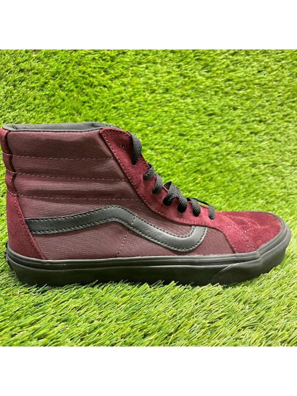 Vans Sk8-Hi Mens Size 8 Womens 9.5 Burgundy Athletic Skateboard Shoes Sneakers